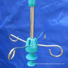 Hospital Stainless Steel Movable IV Pole Stand with Five Wheels